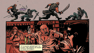 Illustration for article titled In this exclusive preview of Kill Shakespeare, Iago and Othello duke it out (again)
